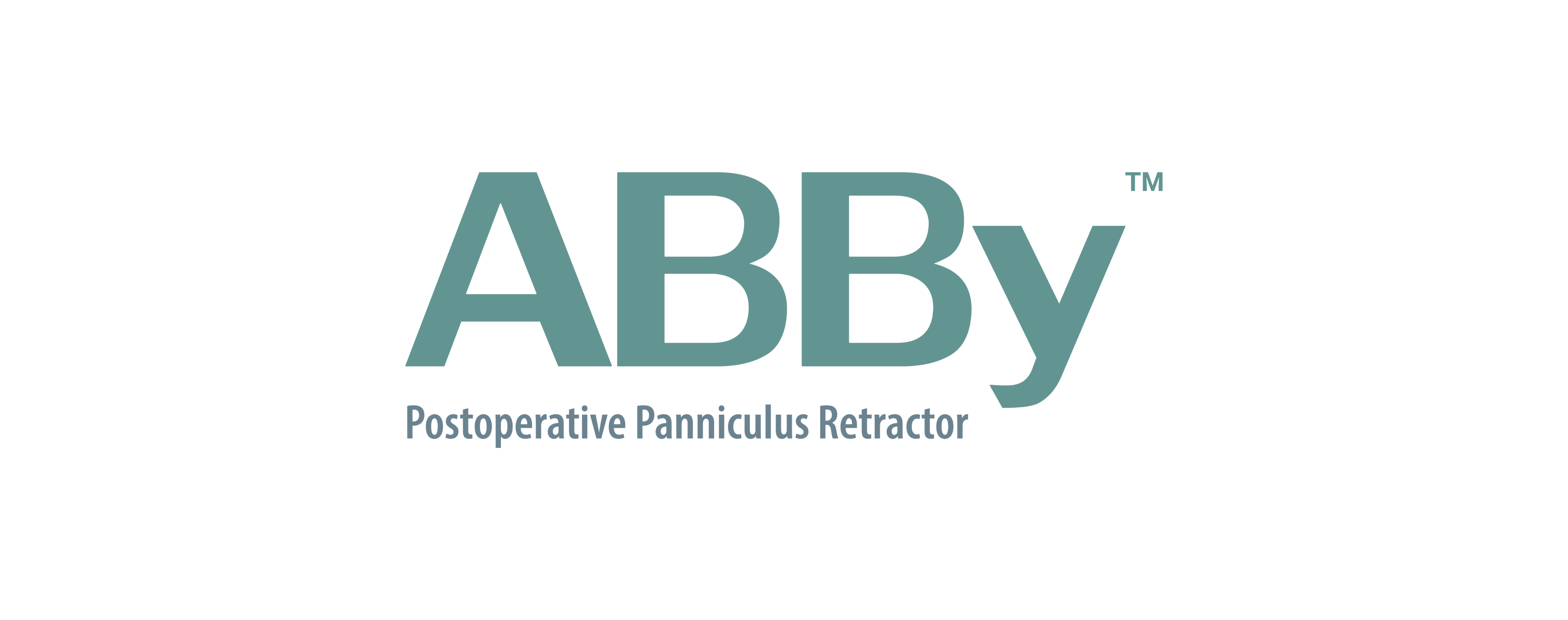 a logo for abby postoperative panniculus retractor