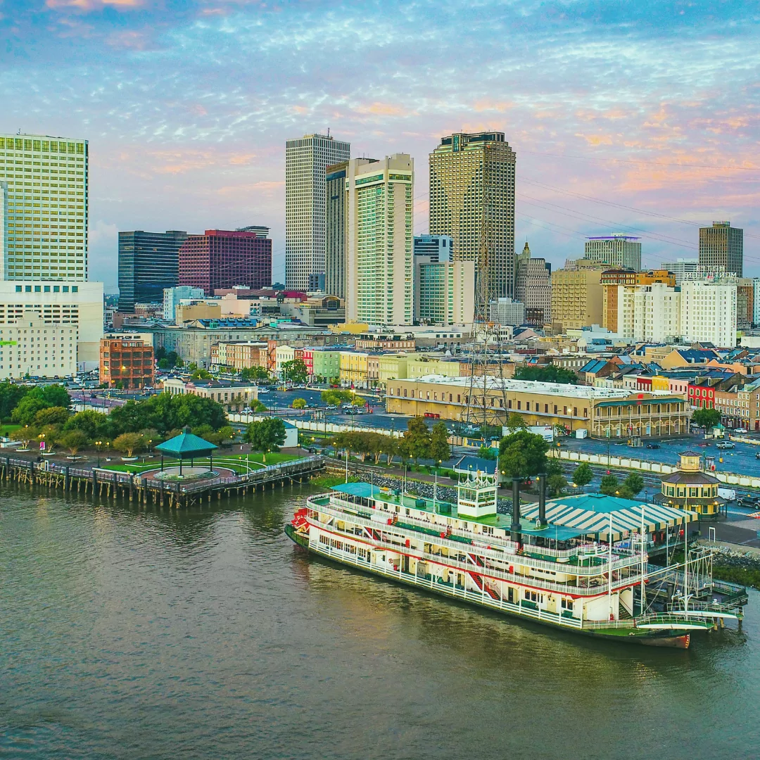 an aerial view of the city of new orleans
