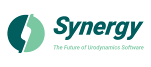 a logo for synergy the future of urodynamics software