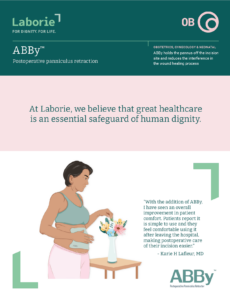 ABBy postoperative panniculus retractor, post abdominal surgery image of brochure